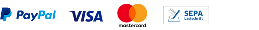 Bezahlverfahren: SEPA, PayPal, VISA, MasterCard mglich